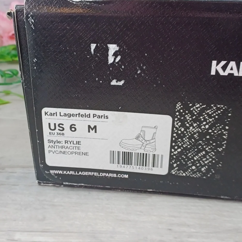 Karl Lagerfeld Paris Rylie Crystal Lug Sole Biker Boots~ NIB